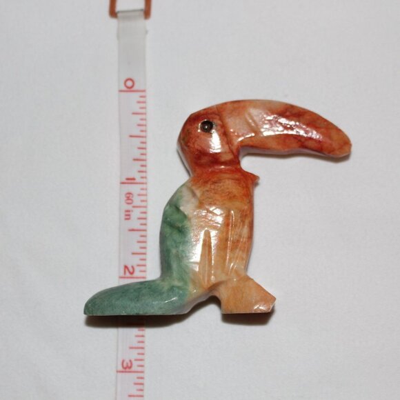 Soapstone Toucan Bird Miniature Carved Figurine Tropical Colors - Picture 10 of 10